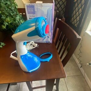 Blue and White Handheld Fabric Steamer